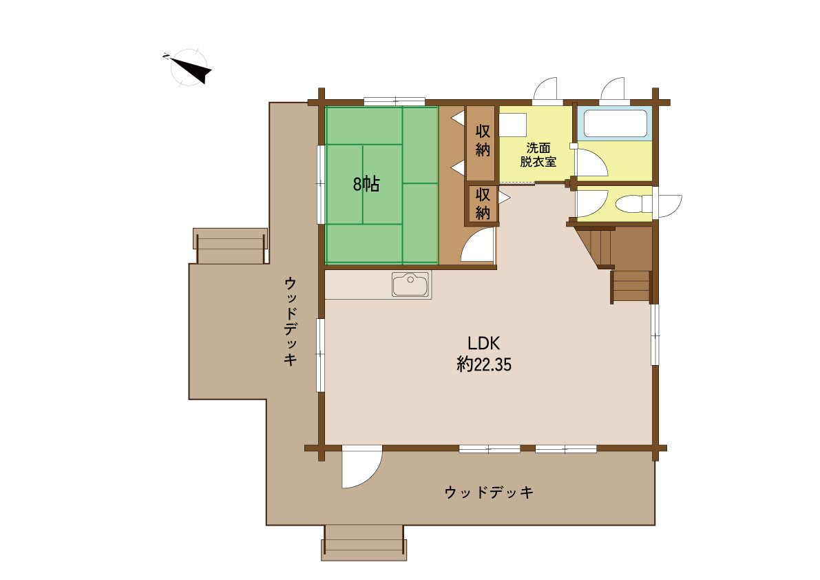 見物　BESSログハウス